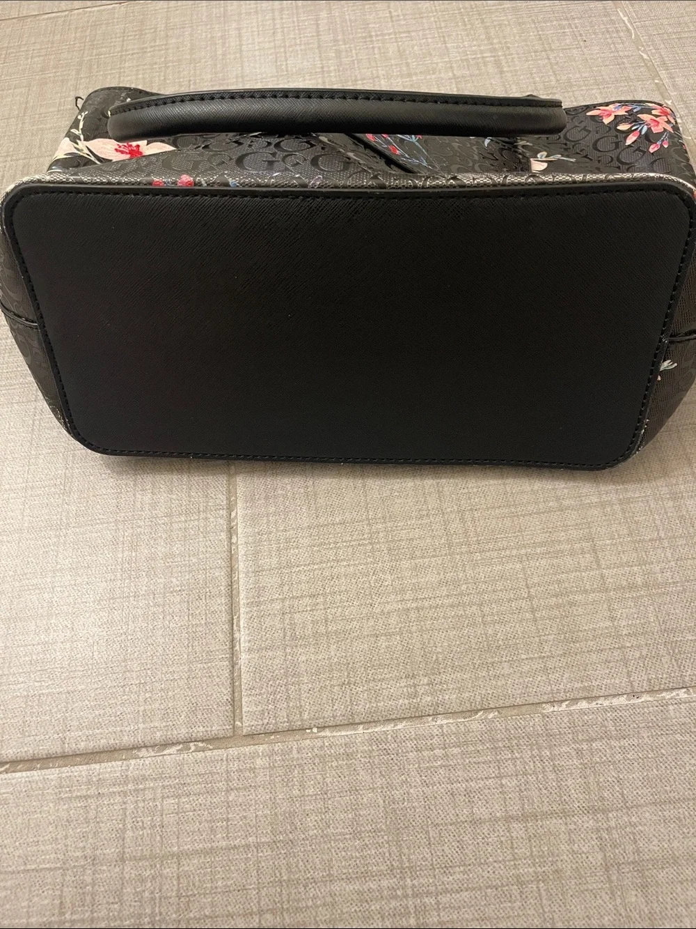 Guess Black Tote with Pink Floral Print